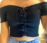 Ambiance Apparel Black Off The Shoulder Top Photo 0