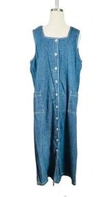 Karin Stevens Vintage Denim Jean Dress Jumper Button Down Women Size 12 Photo 0