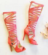 Knee High Gladiators Orange Size 7 Photo 0