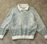 VTG Collared sweater cozy sweater wool blend collared grandpa sweater White Size L Photo 0