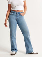 Abercrombie & Fitch The Baggy Low Rise Blue Jeans Curve Love Women's Size 26/2S Photo 0