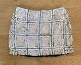 Topshop - Diamond For Eden Sequin Pattern Mini Skirt in White Peach & Black Photo 0