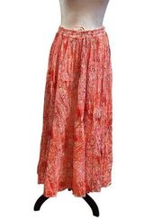 Vintage White Stag Maxi Skirt Elastic Waist Drawstring Tiered 8-10 Cottagecore Photo 0