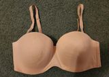 Victoria's Secret Lined Strapless Bra Size 38D Nude Removable Straps Underwire  Photo 0