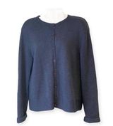 Talbots  Women's Medium Blue Classic Button Up Cardigan Crew Neckline‎ Sweater Photo 0