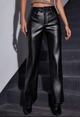 SheIn Black Leather Pants Photo 0