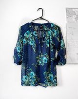 Verve Ami Blue Floral Blouse Photo 0