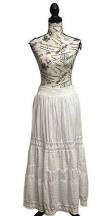 Candies Y2k Victorian White Cotton Full Petticoat Slip Skirt Crochet Lace Trim M Photo 0