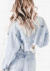 Amazing Lace Cropped Jean Jacket Photo 0