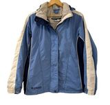 COLUMBIA Coat Womens Medium Blue Full Zip Hood Insulated interchange Core Ladies Photo 0
