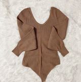 Tan Sweater Bodysuit Photo 0