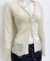 Johnny Was Vintage Cream Button Up Size M Photo 0