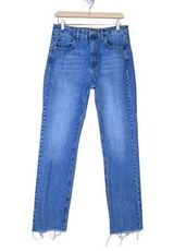 Gianni Bini  Womens 30 Straight Leg Raw Hem High Waist Jeans Photo 0