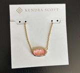 Elisa Gold Pendant Necklace in Light Pink Iridescent Photo 0