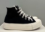 Black White High-Top Platform Sneakers Womens Size 8 Photo 0