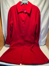 Marvin Richards Vintage Red 100% Lambs Wool Long Coat Womens Size 6 Photo 0