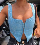 Princess Polly Blue Corset Top Photo 0