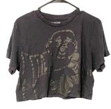 True Religion  Size Medium Black Oversize Buddha Short Sleeve Bella Crop Photo 0