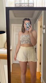Marshalls Cream Linen Shorts Photo 0