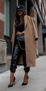 Black Vegan Leather Joggers Photo 0