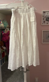 New Altar'd State White Embroidered Maxi Skirt Photo 0