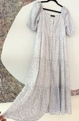 Drew Milkarose The Prairie Style Dress In White And Blue Photo 0