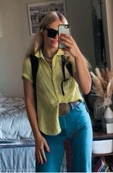 Lucky Brand XS short sleeve green button up Photo 0