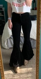 Dress Up Black Corduroy Flares Photo 0