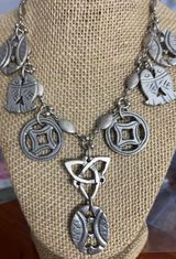 Chicos Silver Tone Charm Necklace Fish Turtle Adjustable Nature Boho 16" + 3" Photo 0