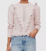 Rebecca Taylor  Small Mauve Pink Granny Core Knit Ruffle Sweater Photo 0