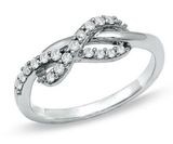 Zales 1/4 CT Diamond Infinity Ring 10k White Gold Photo 0