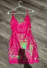 Neon Pink White Fox Dress  Photo 0