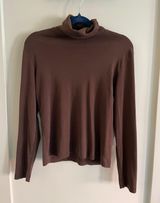 Jones New York Brown Turtleneck Shirt Photo 0