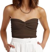 Brown Twist Tube Tank Top Photo 0