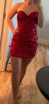 Red Sequin Party / Hoco Dress Photo 0
