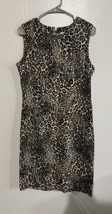 Calvin Klein Womens Leopard Print Sheath Dress Size 12 Sleeveless Y2K Photo 0