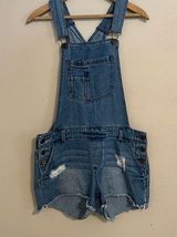 Denim Distressed Overalls Photo 0