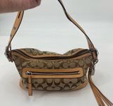 Authentic East West Signature Duffle Tan and Brown Shoulder Bag 9363 Photo 0