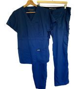 Gray's Anatomy by Barco blue scrubs set workwear pockets women's size medium Photo 0
