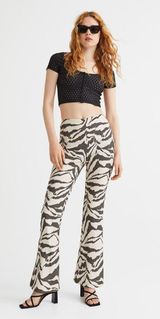 H&M Zebra Flared Pants Photo 0