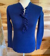 Gap Royal blue sweater with ruffle detail Photo 0