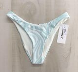 nwt HURLEY wave runner cheeky French printed high rise swim bottoms blue Photo 0