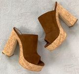 Steve Madden Brown Suede Peeptoe Block Heel Mule Photo 0
