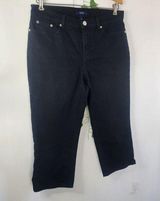 Chaps Crop Pants Black Jean's Size 8 Photo 0