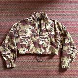 Bershka MILITARY DESERT CAMO FLEECE CROP QUARTER ZIP Photo 0