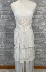 VENUS White Lace Backless Dress Photo 0