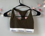 Calvin Klein Military Green Classic Logo Sports Bra Photo 0