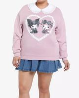 Hello Kitty My Melody & Kuromi Size Medium Lolita Lace Sweatshirt Photo 0