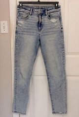 American Eagle Distressed Acid Wash Mom Jeans on 4 LONG Photo 0