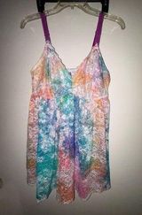 Torrid Curve Women’s Floral Rainbow Tie Dye Lace Babydoll Lingerie Size 1x Photo 0